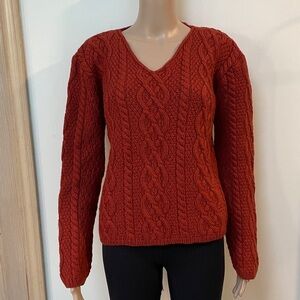 Paul James Aran sweater wool cable chunky knit